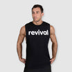 Revival - Essential Large Banner Muscle Tank - Black/White